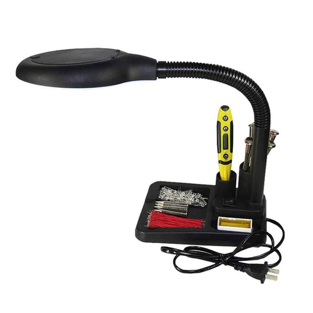 Lampa biurkowa z lupą 5X 10X z podświetleniem LED, lampa do hobby, rzemiosła, inspekcji, czytania książek