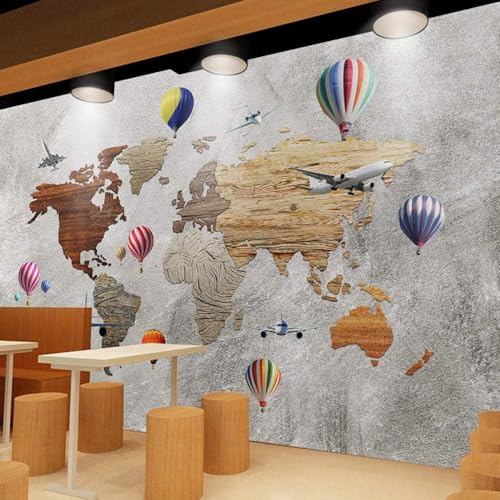 Papier peint 3D carte du monde pour transformer un mur de salon sans colle