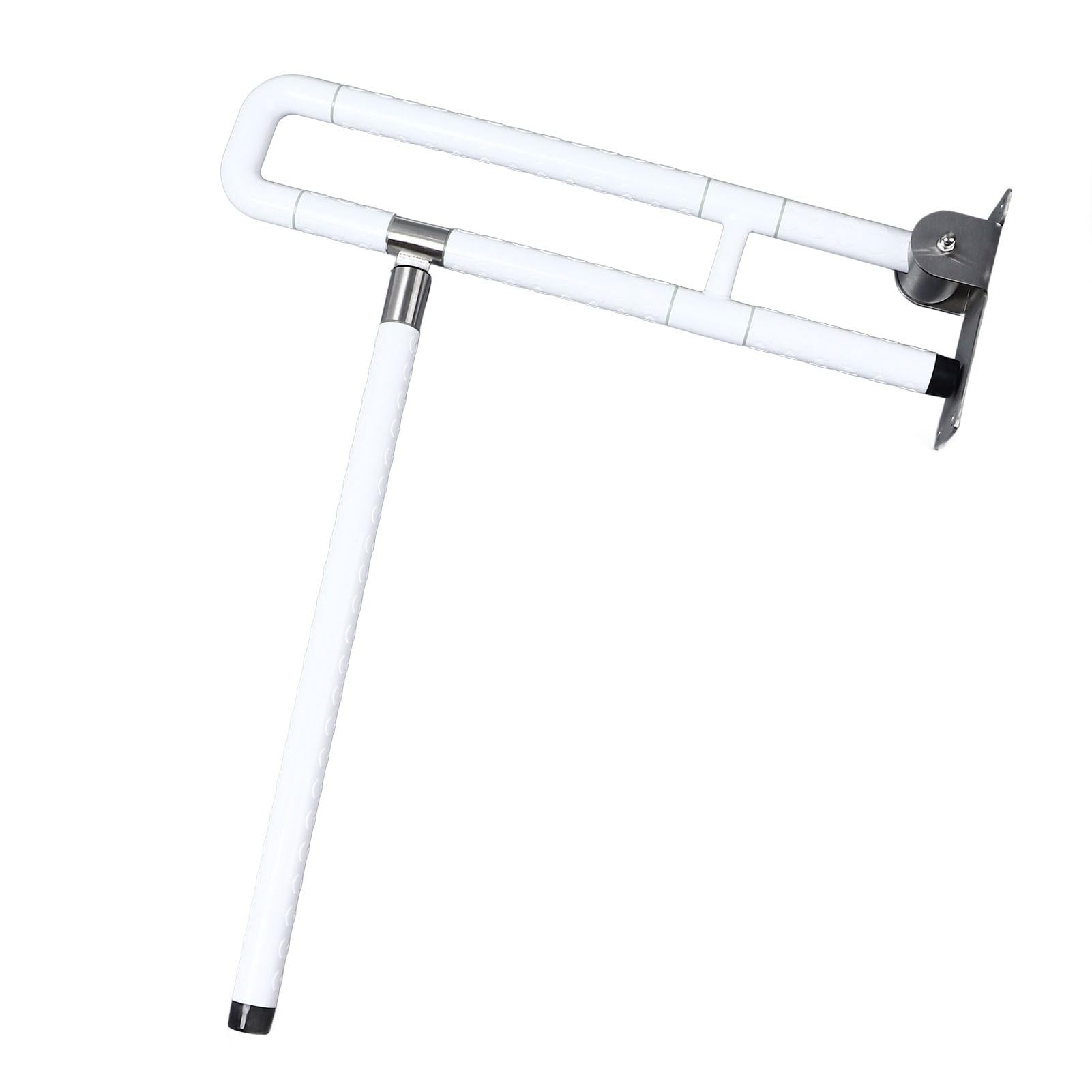 Fabater Barras de Apoyo para Inodoro, Barras de Apoyo para Baño Plegables de Acero Inoxidable de 60 Cm, de para Discapacitados con Superficie Antideslizante que Brilla en la Oscuridad para Personas
