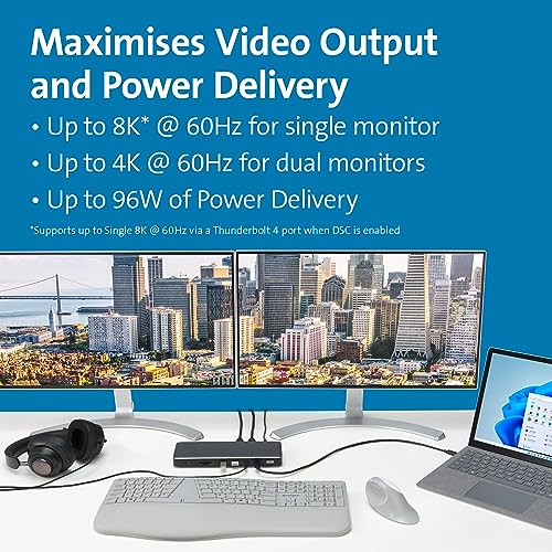 Dock Thunderbolt 4 Kensington SD5765T, l'excellence pour Surface Pro - 4