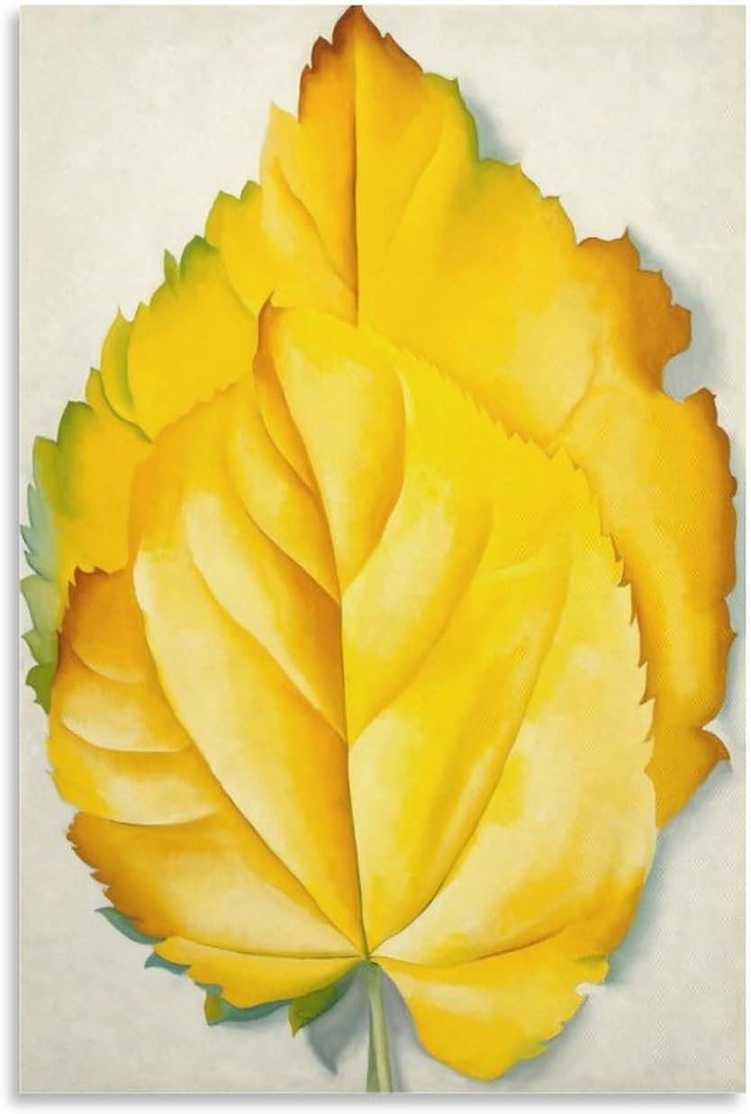 Orjdjz Wxkbl Georgia O'Keeffe Poster Yellow Leaf Prints Georgia O'Keeffe Canvas Wall Art Aesthetic Painting for Home Picture Wall Decor 40x60cm Frameless
