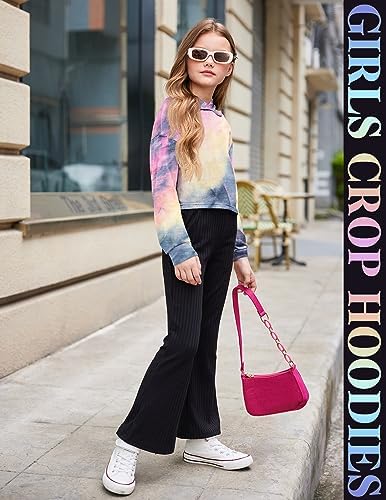 Arshiner Girls Crop Tops Tie-Dye Hoodies Kids Long Sleeve Pullover Sweatshirts 4 51sIBH2m92L. AC