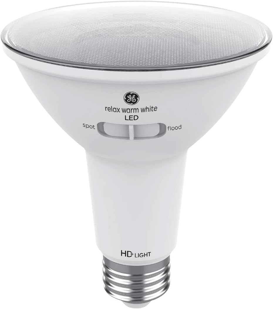 GE Relax HD 75-Watt EQ LED Par30 Long Neck Warm White Dimmable Adjustable Flood & Spot Light Bulb (2-Pack)