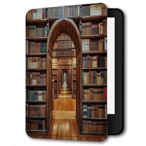Étui pour Kindle Oasis (9e et 10e génération,Version 2017/2019) Coque en Cuir PU pour Amazon Kindle Oasis Coque,Bibliothèque Rétro