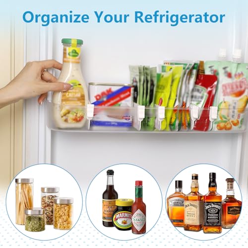 Jiehaojia 16 Stück Kühlschrank Organizer, Kühlschrank Flaschenhalter, Kühlschrank-Trennwände, Kühlschrank Trenner für Küche, Gefrierschrank, Schublade und Aufbewahrung zu Hause