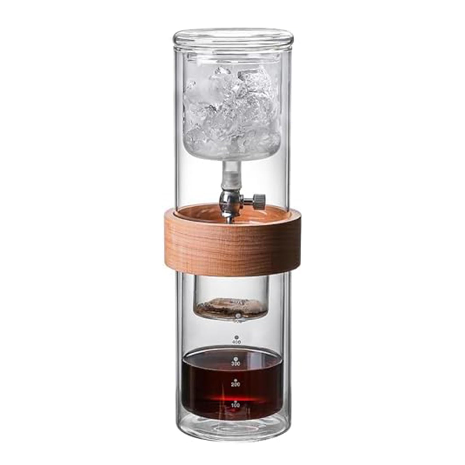 jcwwolk Cold Drip Coffee Cold Brew Drip Tower, Ice Cold Brew Dripper Coffee Maker, 500ml, High Borosilicate Glass Dripper Tower, Removable, Adjustable Drip Rate, For Coffee Shop, Home, Office