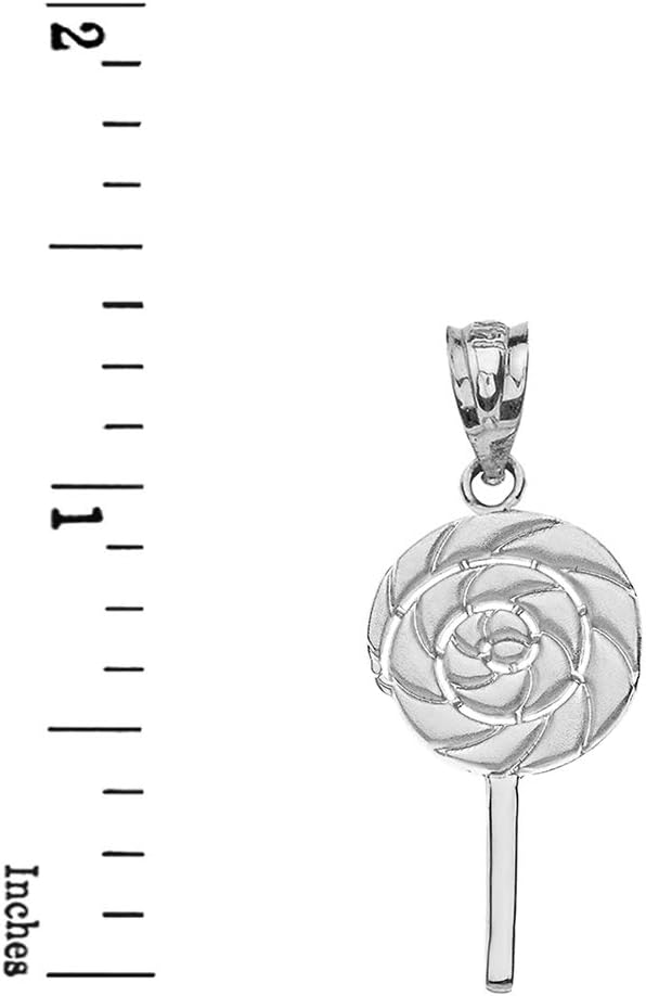 Claddagh Gold Fine 925 Sterling Silver Retro Candy Swirl Lollipop Pendant Necklace - Image 2