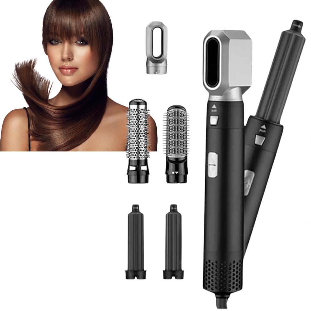 DRUMSTONE ( 𝟏𝟔 𝐘𝐄𝐀𝐑 𝐖𝐀𝐑𝐑𝐀𝐍𝐓𝐘 ) G013 Black 5-in-1 Hair Styling Kit: All-in-One Hair Styler with Adjustable Heat Settings, Quick Heat-Up, and Ergonomic Design for Effortless Straightening, and Crimping-image-22