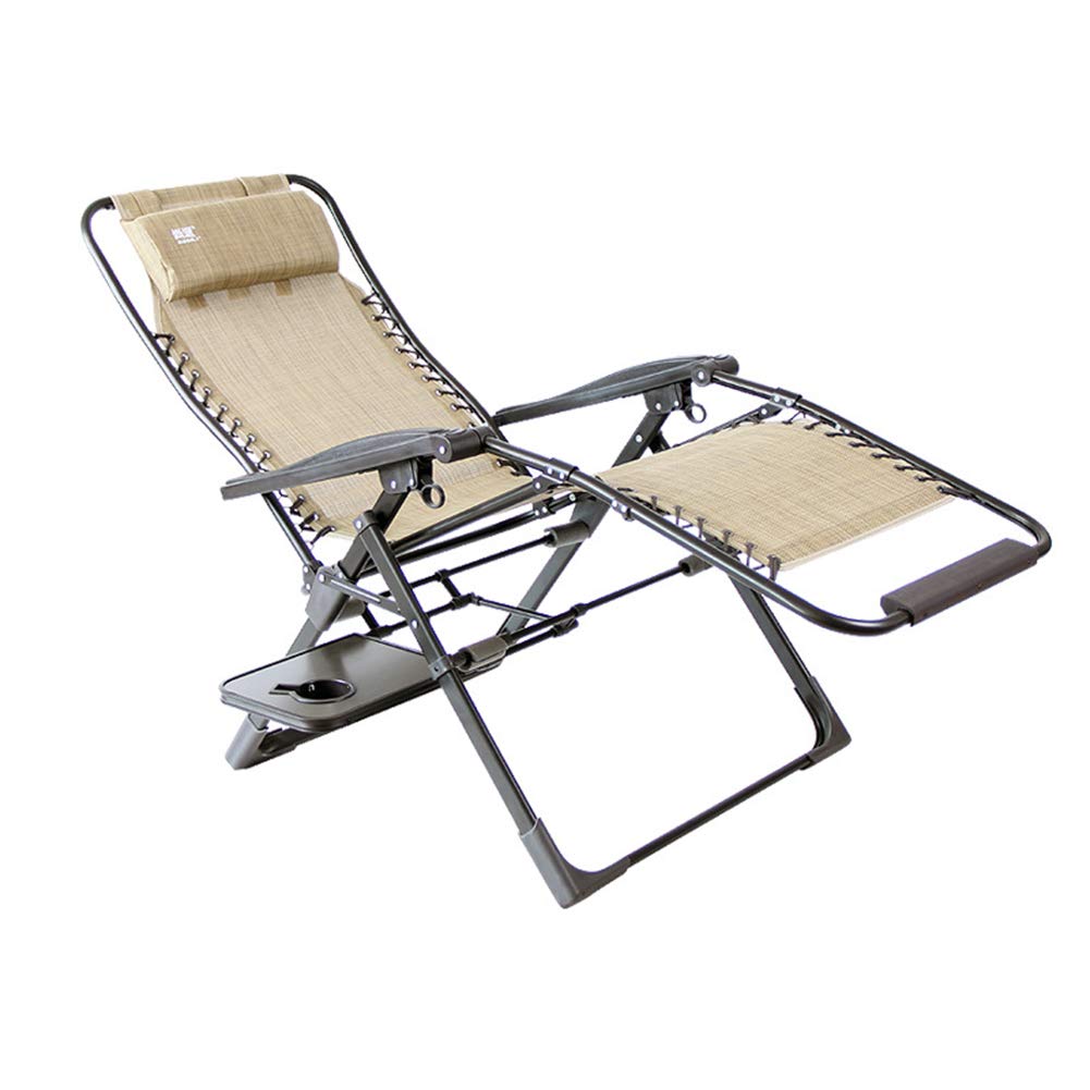 Fauteuil à dossier haut pliable marron avec étagère camping - 8