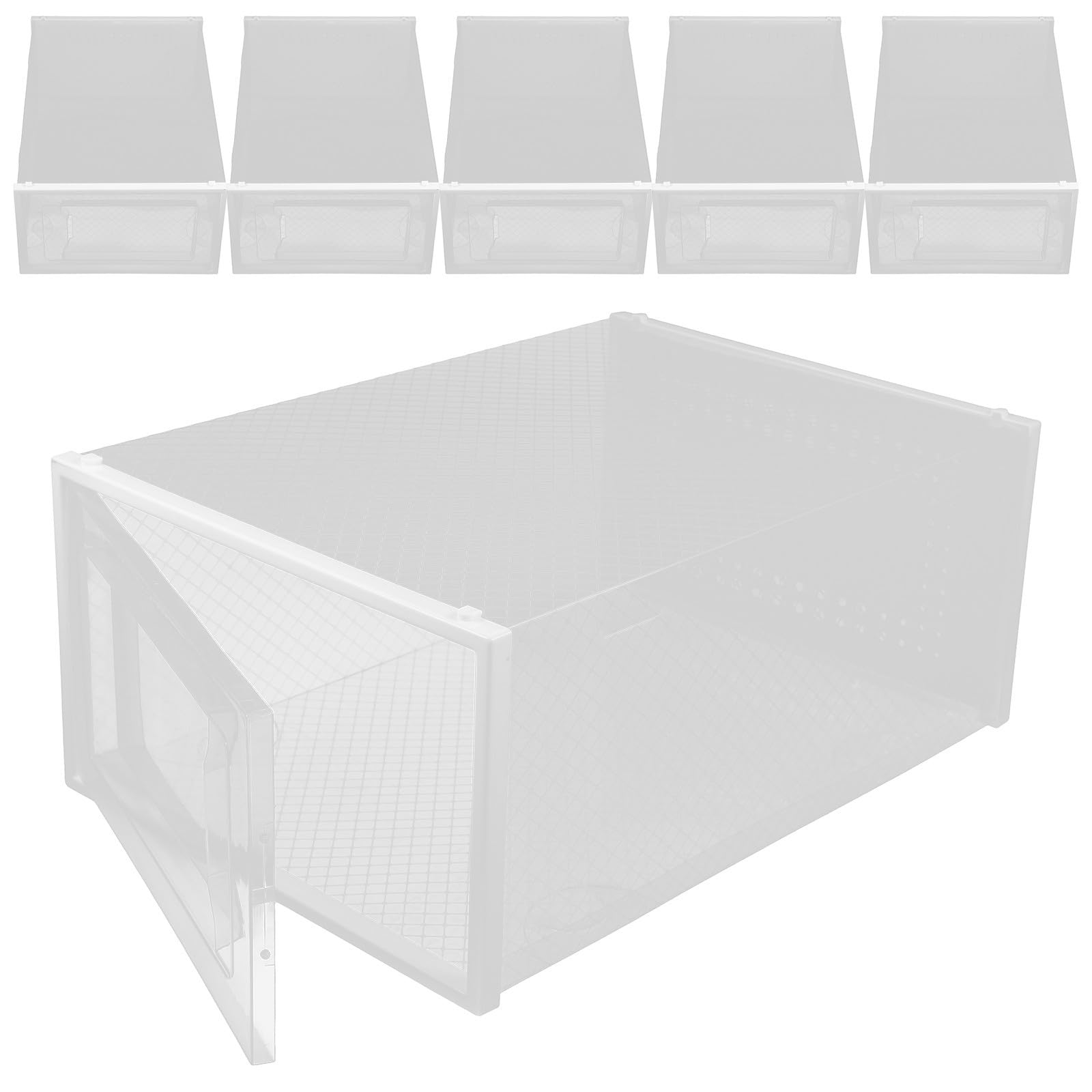 Yardwe Caja Organizadora de Zapatos Transparente Apilable de Plástico Pp Paquete de 6 Unidades Diseño de Cajón para Almacenamiento Ordenado y Versátil