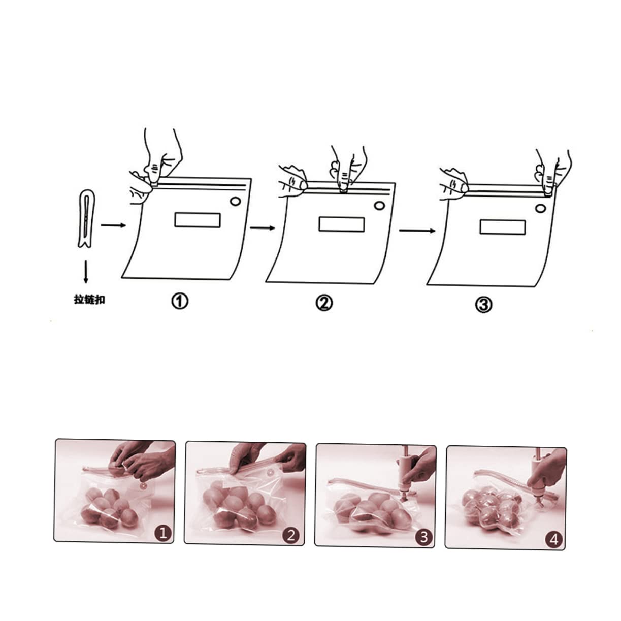 Cabilock Essential 1 Set of 6pcs Pa Pe Vacuum Sealer Bags 21 * 22cm 26 * 28cm 26 * 34cm 30 * 34cm 22 * 28cm Vacuum Sealer for Food
