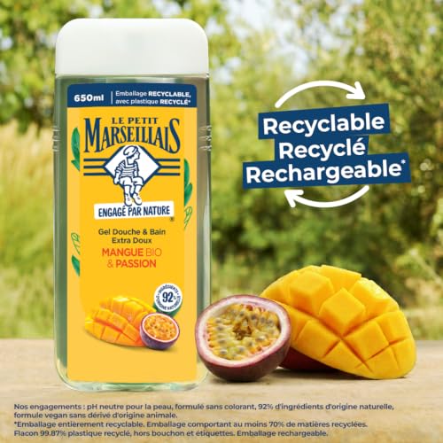 Le petit marseillais gel douche extra doux mangue bio & passion 650ml - vue 3
