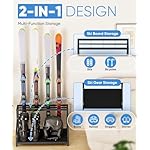 Ski Storage Rack for Garage — Freestanding Ski Holder for 4 Pair Skis, Boot, Helmet, Goggles, Indoor Snowboard Rack Organizer Stand for Home, Shed, Basement, Black - Image 3