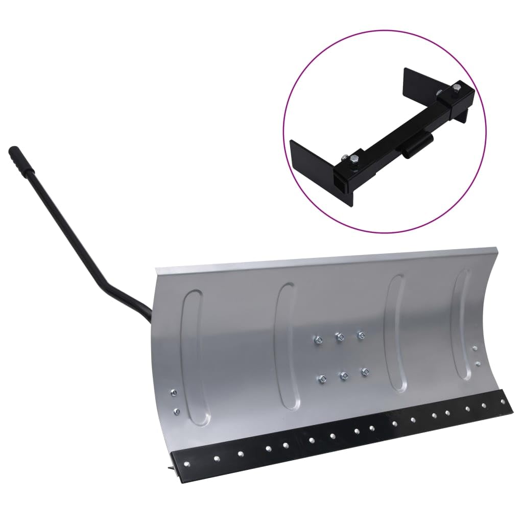 Willood Schneeschild für Rasentraktor mit Adapter Rasenmäher mit Adapter Anbausatz 3 Winkeleinstellungen Räumschild Schneepflug Schneeschieber 100 cm