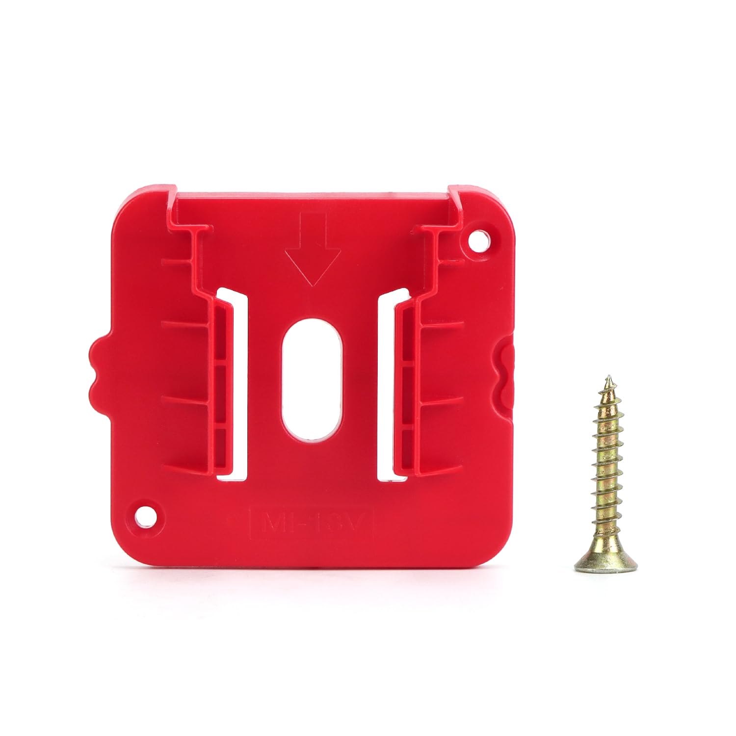 QWORK® 5 szt. uchwyt na baterię odpowiedni do baterii Milwaukee M18 18 V, uchwyt do przechowywania baterii, uchwyt ścienny na baterie ze śrubami, bez baterii