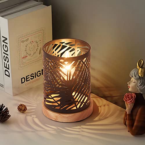 wiheajuora Lampe de bureau E14 40W Lampe de chevet avec interrupteur à bouton Éclairage de table à atmosphère creuse Table de chevet décorative pour chambre à...