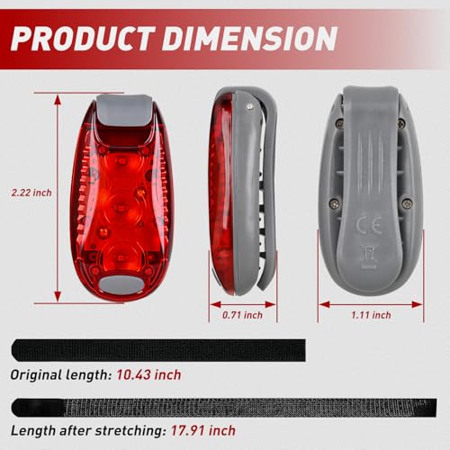 Image of Nilight LED Safety Light 4PCS Red Marine Navigation Bike Tail Lights Three Modes Waterproof Reflective Gear Clip On Flash Strobe Indicator Lamp for Night Boating Fishing Cycling Jogging