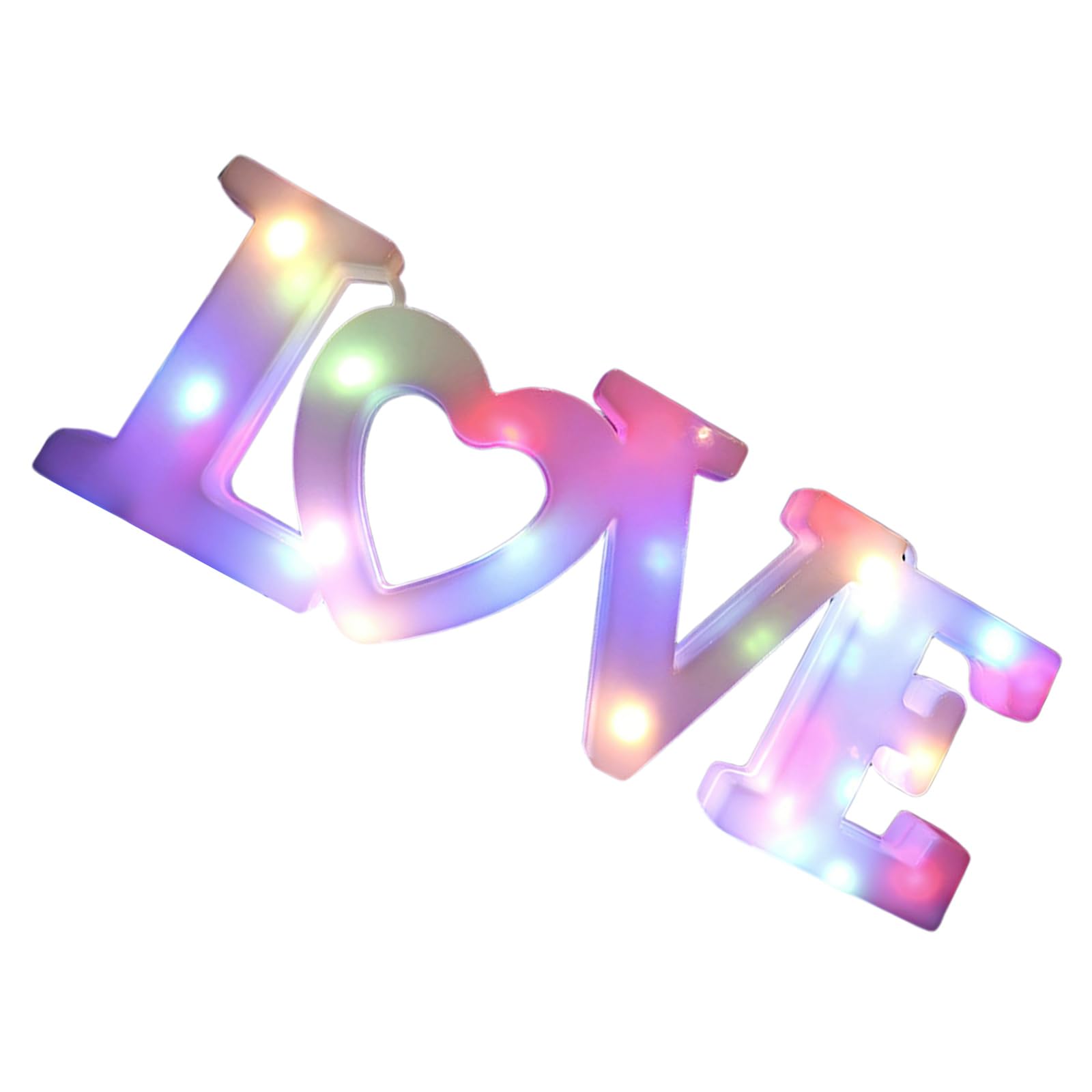 hogtnd Shatterproof PVC Sign with Love Letters, Lighted Love Letters Ornament for Wedding, Valentine's Day, Anniversary, Celebration, Luminous Sign