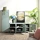 MEUBLE COSY TV Schrank Sideboard mit 3 Türen und Regal Ablage Wohnzimmer Schränke aus Metall für Wohnzimmer Esszimmer Schlafzimmer Arbeitszimmer, Industrial Style, 120 cm lang, Hellgrün