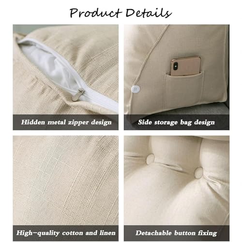 AKYLDI Almofadas de suporte para sentar na cama, almofada de leitura de cama, suporte de costas, alm