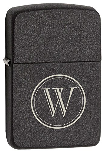 Zippo 1941 Replica Black Crackle Windproof Lighter with Free Initial Laser Engraving