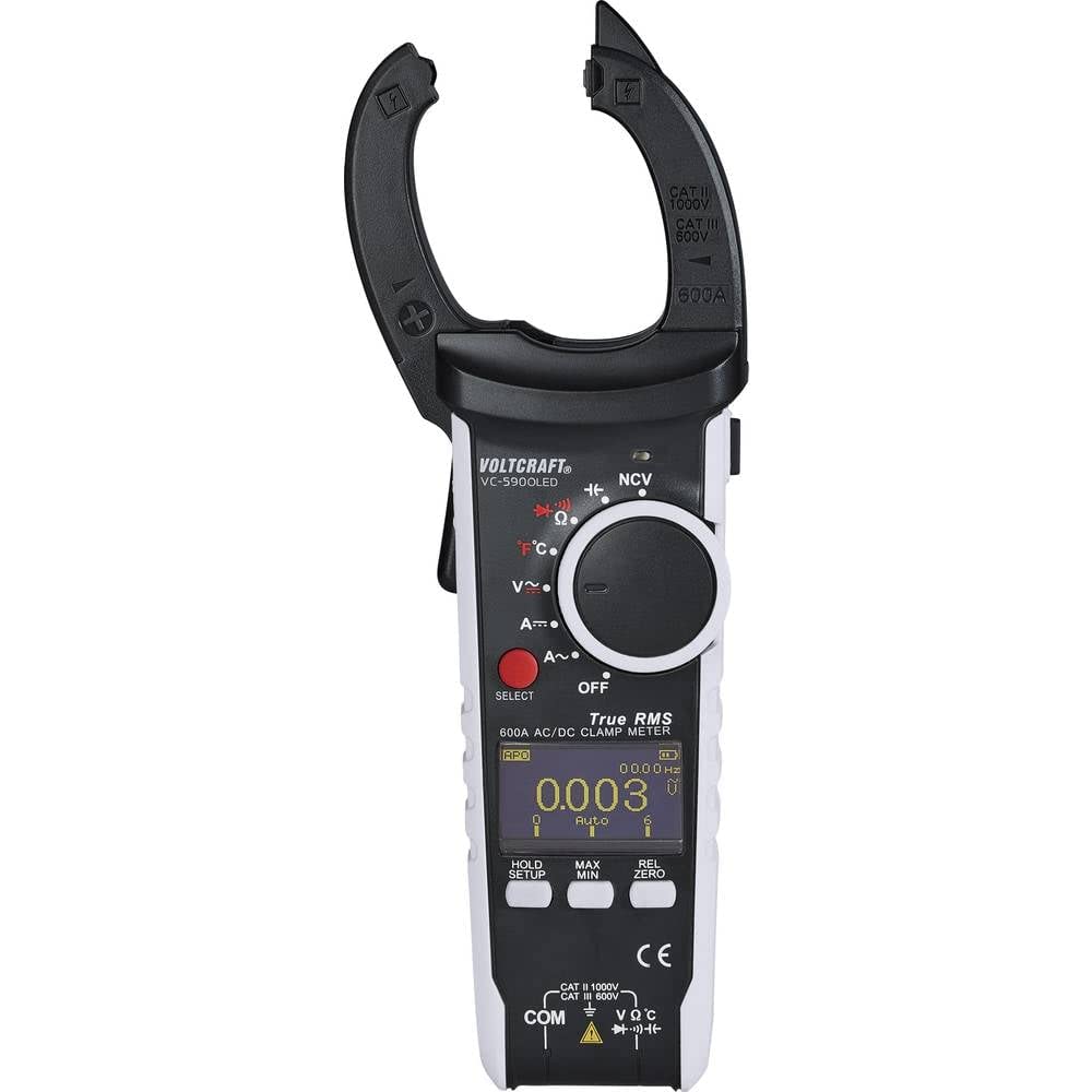 Voltcraft VC-590OLED Stromzange digital OLED-Display CAT III 600 V, CAT II 1000 V Anzeige (Counts): 6000 VC-590 OLED