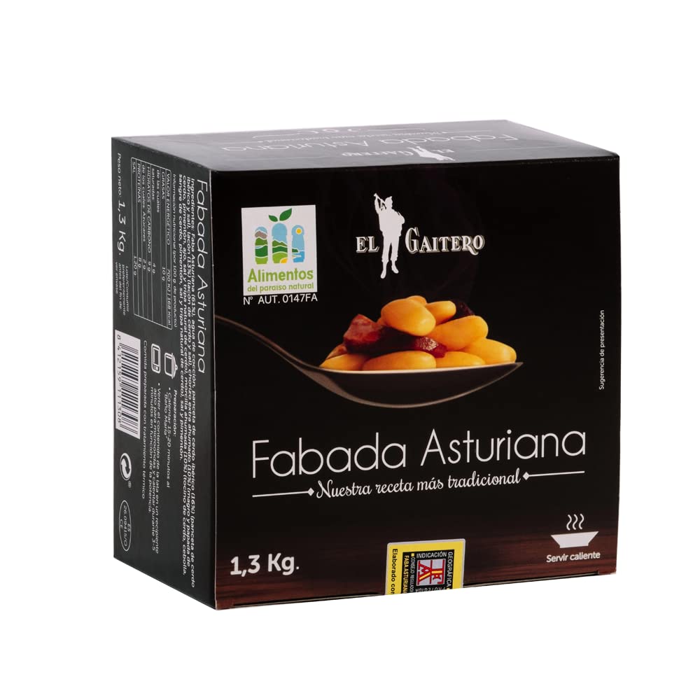 El Gaitero - Fabada Asturiana Gourmet | Con Chorizo, Morcilla y Lacón | Preparado Fabada Asturiana | Fabada Asturiana El Gaitero | 6 Latas de 1.3kg