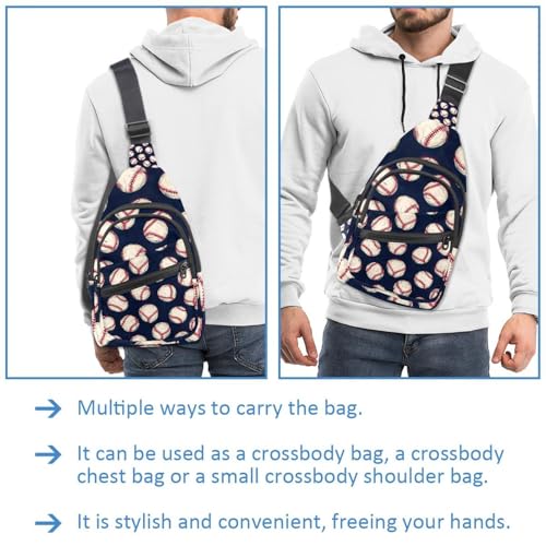 Sac à dos à bandoulière de baseball multicolore avec sangle réglable