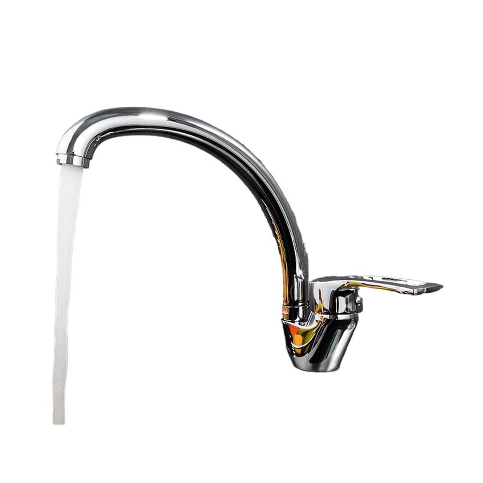 Gqnblvhzupdm G003ybchrome Kitchen Faucets, Brass Black Flexible Kitchen Sink Faucet, Hot And Cold Water Filter Mixer Faucets, Single Handle Swivel Spout(G003ybchrome)