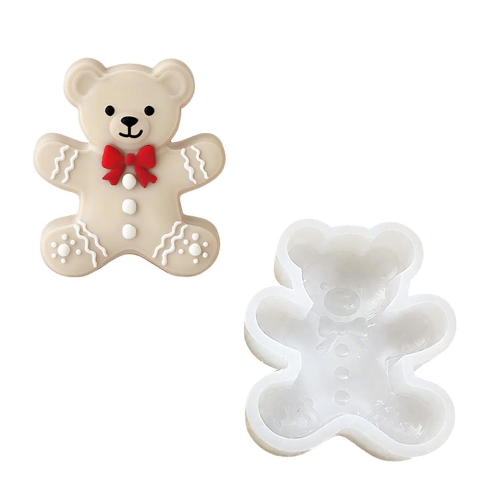 NEWFT Christmas Bear Fondant Silicone Chocolate Cake Silicones Molds for Soap Candy Chocolate Fondant Baking Mold