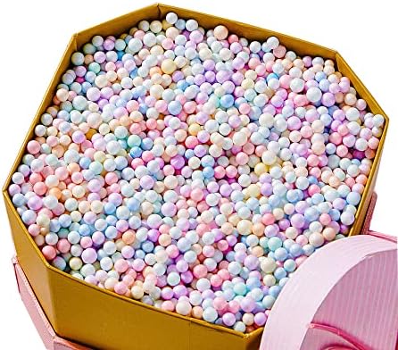 Merry Holidays Packing Peanuts 100g, Macaron Colors Foam Balls, Diameter 3mm, Gift Box Decorative Filler