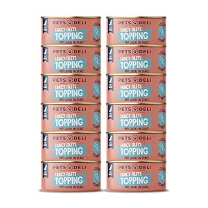 Pets Deli Fancy Filets Hunde Futter-Topping Huhn & Lachs in Sauce, mit Gelenk-Komplex zur Unterstützung der Gelenkgesundheit, extra saftig, getreidefrei, ohne Zucker, 12x70 g, Premium Qualität