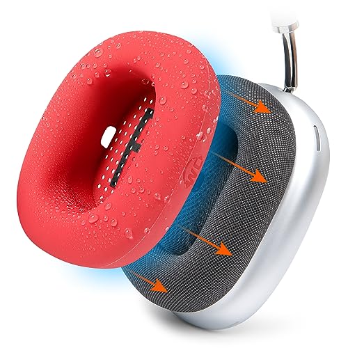 Ya en manzanajugosa.com: WC SweatZ MAX – Fundas Protectoras Patentadas Compatible con AirPods MAX 1 & 2 de Wicked Cushions | Antisudor & Lavable | Protección Completa | Rojo