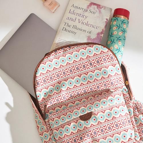 Image of TEAL BY CHUMBAK Laptop Backpack for Women, Stylish Canvas Bag for College, Office, School and Travel, Fits 15-Inch Laptop, Lightweight and Durable with Organizer