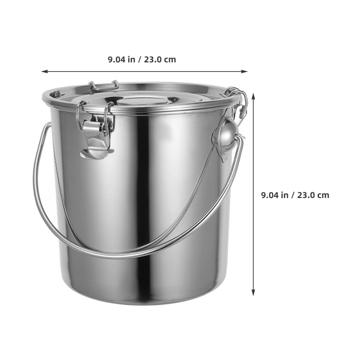 PATKAW Seau Hermétique en Acier Inoxydable 9l avec Poignée, Contenant Alimentaire Polyvalent et Grosse Capacité, Stockage Transport