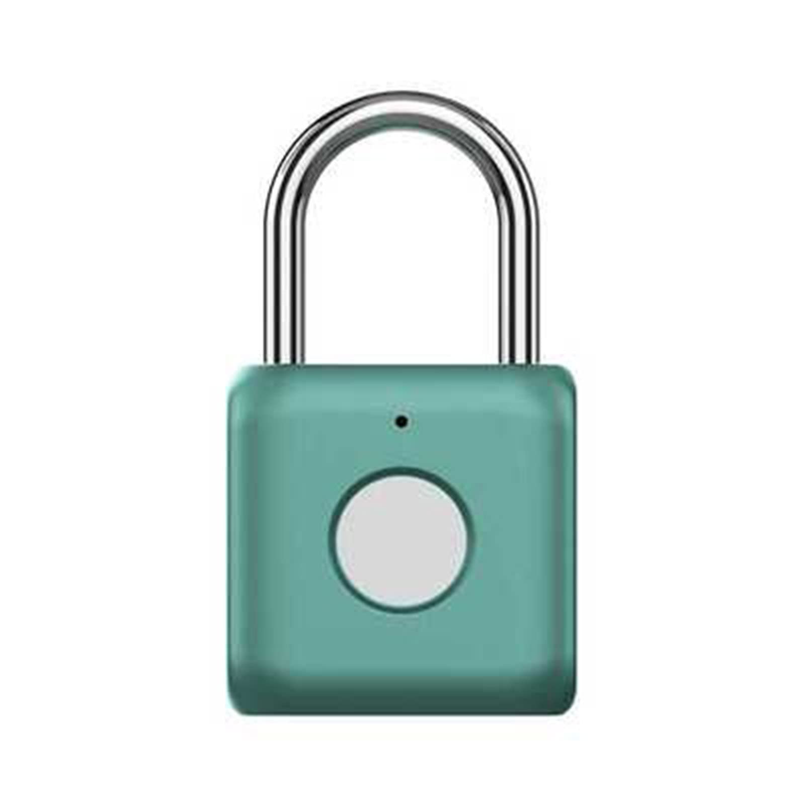 Candado inteligente con huella dactilar, USB, resistente al agua, candado electrónico con huella dactilar, funda de equipaje antirrobo para el hogar, seguridad recargable,Green