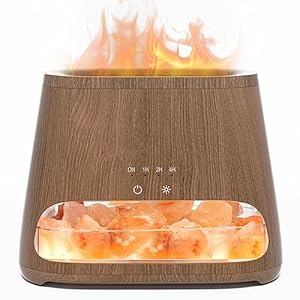 SALKING 2-in-1 Himalayan Salt Lamp Diffuser, Ultrasonic Aromatherapy Diffuser, Aromatherapy & Himalayan Salt Therapy, 100% Pure Himalayan Salt, Essential Oil Diffuser with Ambient Glow, 150ml (Dark)