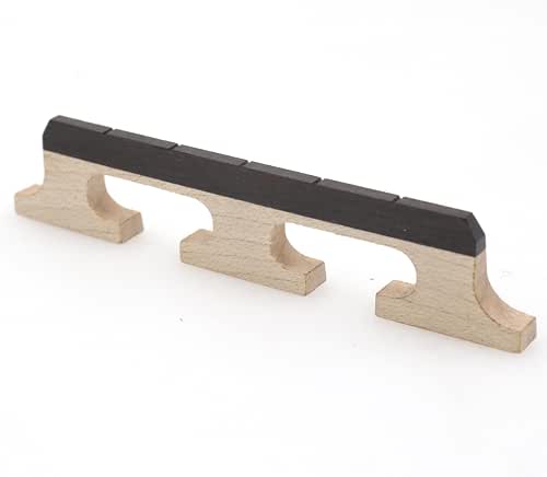 CashBeat 5-String Banjo Bridge, Ebony and Maple, Universal Fit Banjolele
