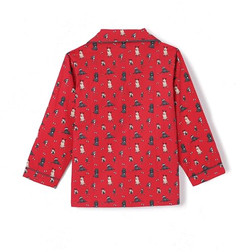 Image of Girls Premium Cotton Full Sleeves Printed Nightsuit Set | Collar Style Night Dress for Girls | Soft & Breathable Pajama Set | Trendy Kids Sleepwear & Nightwear
