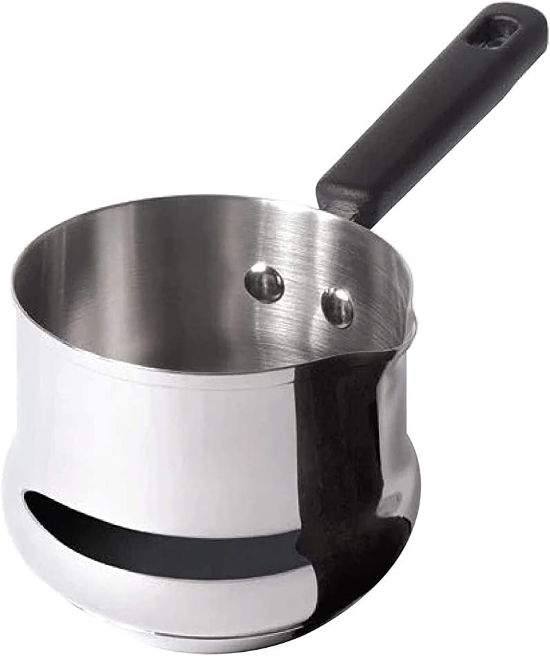 Nickel Free Stainless Steel Mini Pot | Milk Pan, Tea Pan Stainless Steel, Milk Pan Induction Base | Chai Pan | Small Saucepan | Milk Boiling Vessel | Saucepan with Handle, 10cm, Grey |0.60 liter