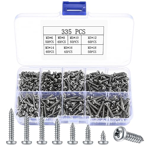 Set di viti autofilettanti in metallo con 335 viti...