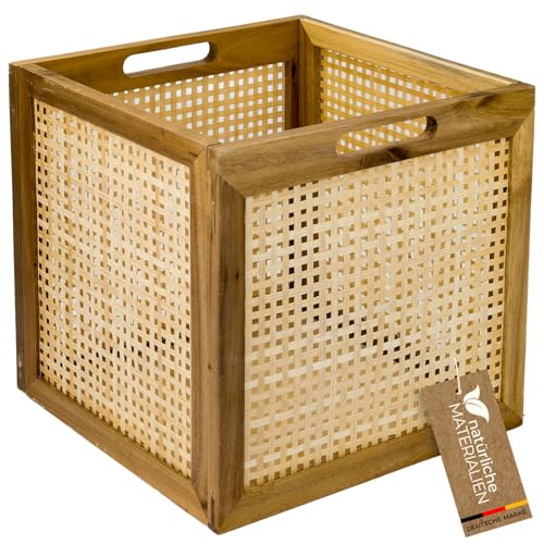 HMF Aufbewahrungskorb passend für Kallax Regale, Korb aus Rattan mit...