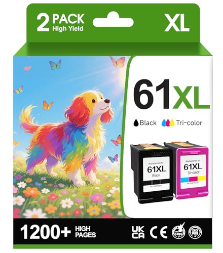 Kolor Expert Remanufactured 61XL Ink Cartridge Replacement for HP Ink 61 Combo Pack for HP Envy 4500 5530 4502 4501 5535 OfficeJet 4630 4635 DeskJet 2540 1000 1010 1510, 2-Pack
