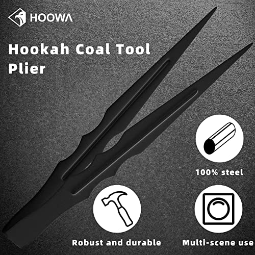Hookah Charcoal Tongs 7'' Metal Tweezers Water Pipe Shisha Chicha Narguile Accessories Bbq Tongs Matte Black #TOP2