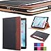 I4UCase Apple iPad 9.7 Inch 2017/2018 (5th/6th Generation) Case - Soft Leather Stand Folio Case Cover for iPad 9.7 Inch, with Multiple Viewing angles, Auto Sleep/Wake, Document Pocket (Black / Brown)
