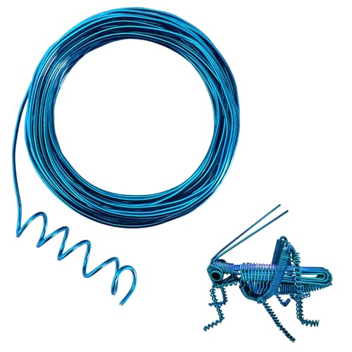 50 Feet Blue Aluminum Craft Wire, 16 Gauge 1.5mm Thickness Sculpting Wire, Armature Wire for Sculpting, Bendable Metal Craft Wire for Making Dolls Skeleton DIY Crafts