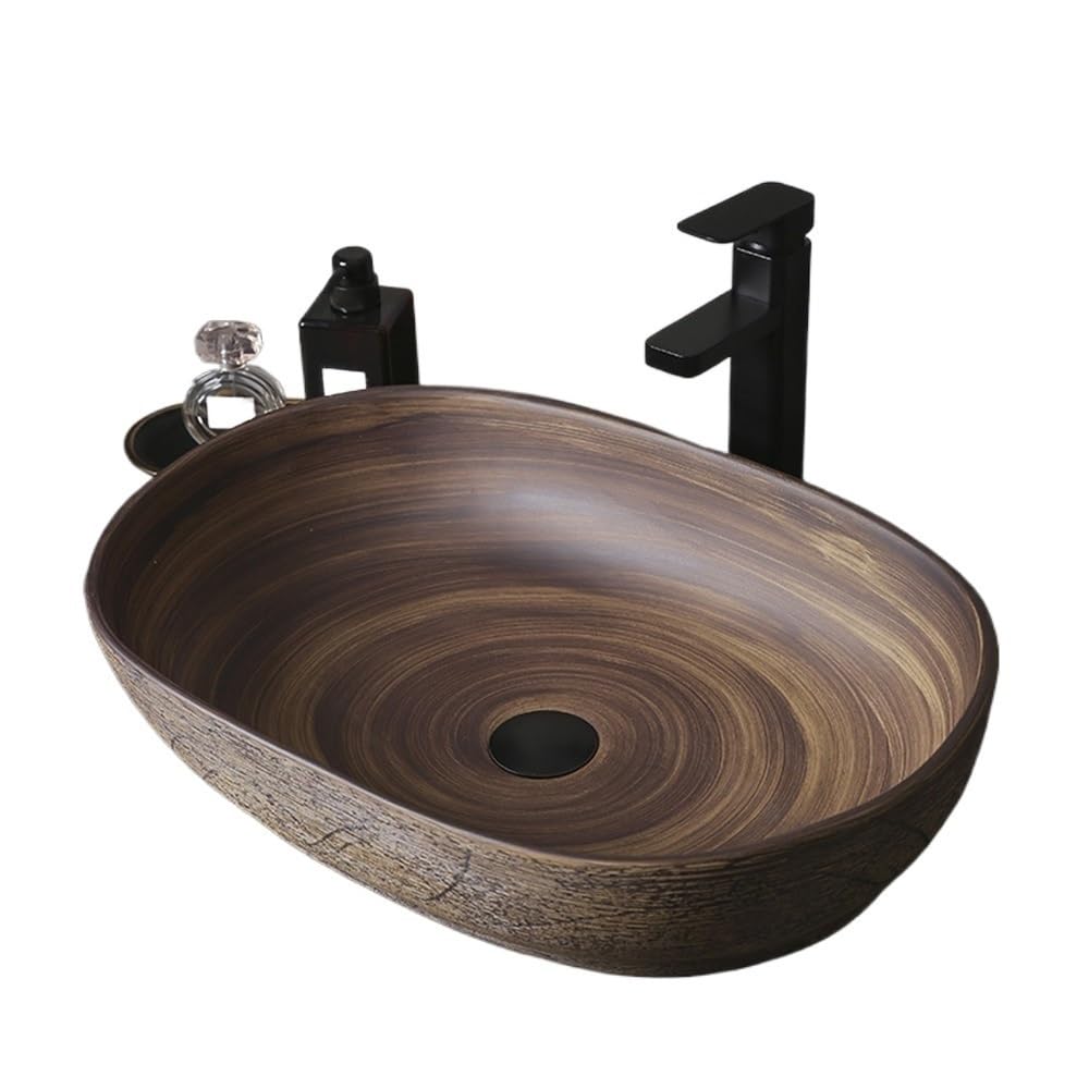 ASerZenith Vessel Vanity Sink Ceramic Retro Countertop Basinoutdoor Indoor Wash Basinpatioin Bathroom Modern Countertop
