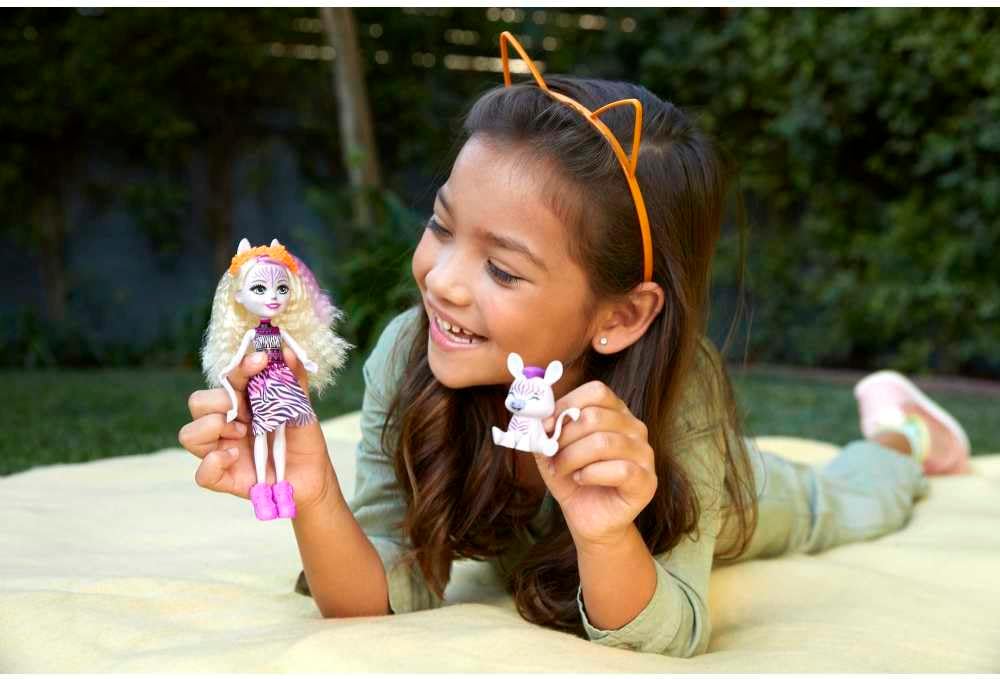 Enchantimals Zadie Zebra Doll with Ref Animal Figure, 6-inch Small Doll with Removable Skirt & Accessories, Sunny Savanna Toy Collection
