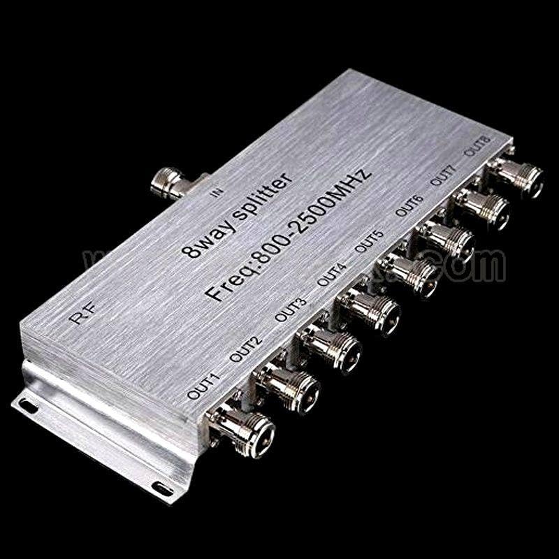 New 8 Way N Power Splitter Freq:800-2500 MHZ N Female Power Divider Signal Cable Splitter Female Divider