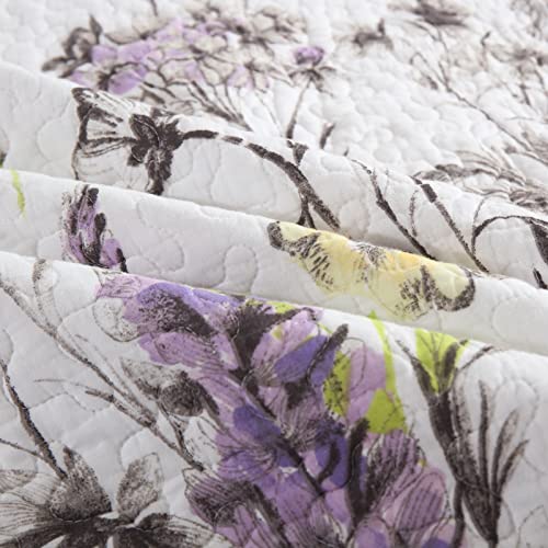 Finlonte Floral Quilt Sets Queen Bedspreads - 100% Cotton Lightweight Bedspread & Coverlet Full Quilt Bedding Set, Bed Spreads Coverlet With 2 Pillow Shams #TOP3